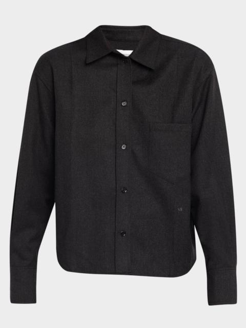 Victoria Beckham Ellys Wool Twill Button-Down Shirt