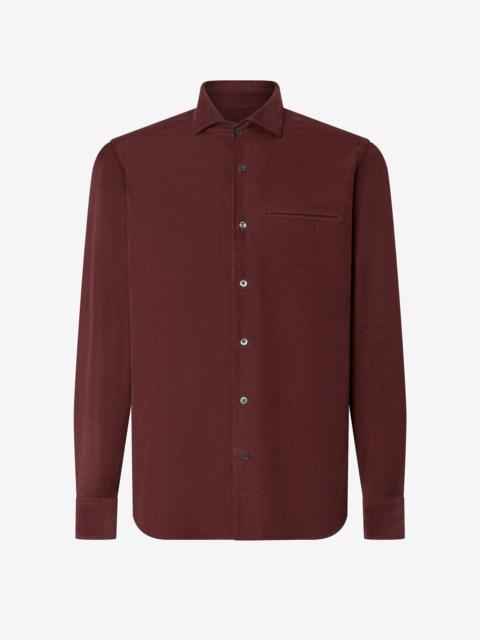 CORNELIANI Burgundy cotton velvet shirt