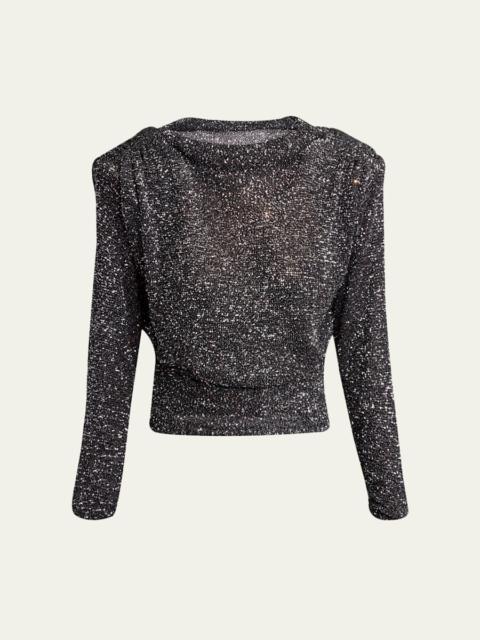 Valentino Sequined Dolman-Sleeve Sweater