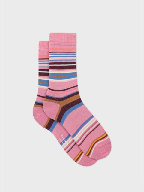 Paul Smith Women's Pink Multistripe Socks