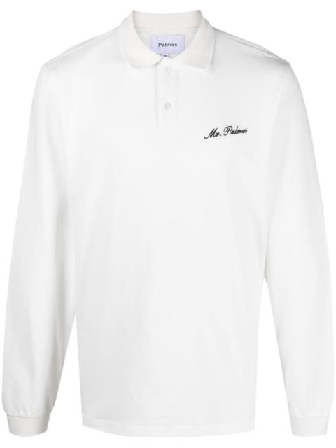 Palmes Mister LS logo-embroidered polo shirt