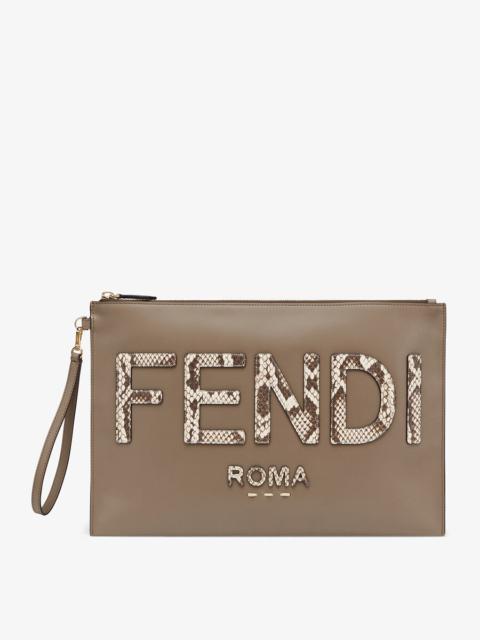 FENDI Brown leather pouch