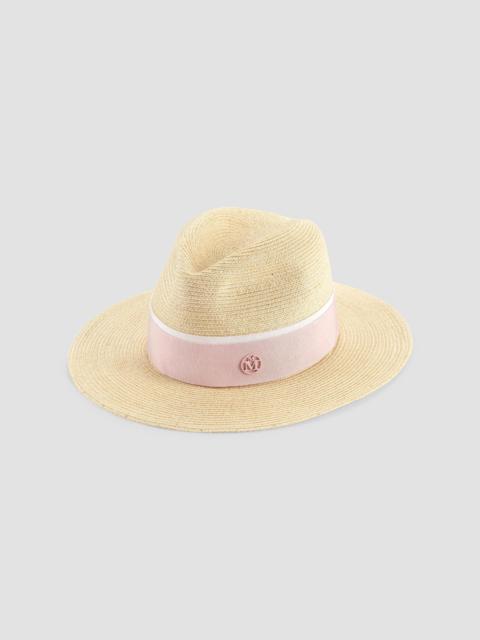 MAISON MICHEL Women's Henrietta Natural Straw Hat - Natural Pink