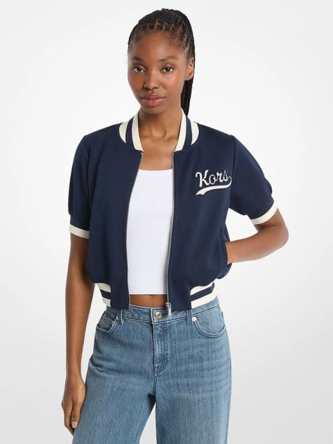 MICHAEL KORS Sporty Piqué Cropped Short-Sleeve Jacket