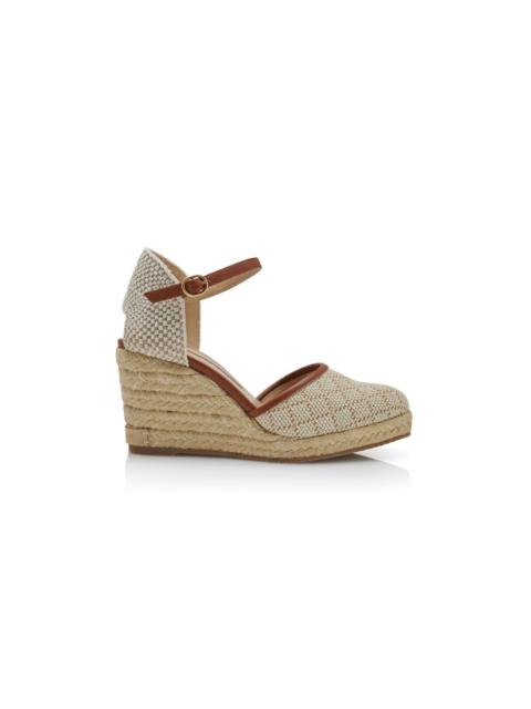 Manolo Blahnik Beige and Brown Raffia Espadrilles