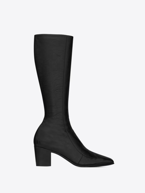 SAINT LAURENT otto zipped boots in smooth leather