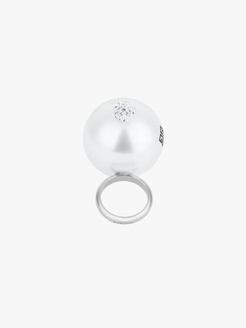 Givenchy 4G PEARL RING WITH CRYSTALS