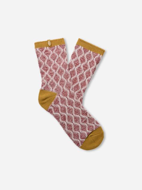 UGG ® Men's Elliot Sock Cotton Blend in Biking Red/Ochre Green