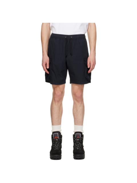 John Elliott Black Garment-Dyed Shorts