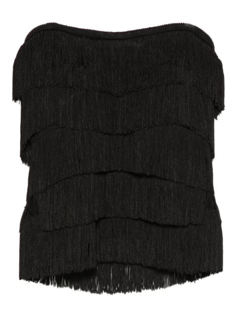 NORMA KAMALI fringed strapless tank top