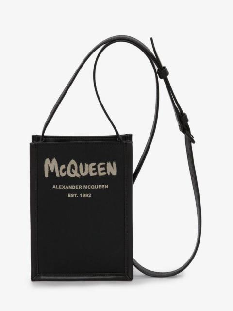 Alexander McQueen Mcqueen Graffiti Edge Mini Crossbody Bag in Black/off White