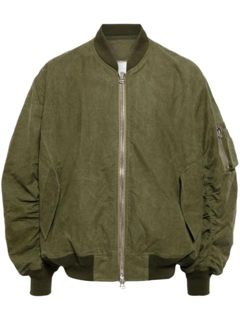 padded canvas bomber jacket