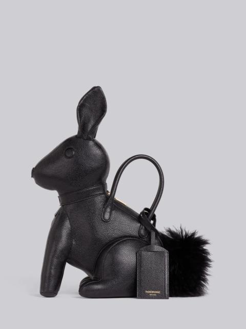 Thom Browne Black Pebbled Calfskin Rabbit Bag