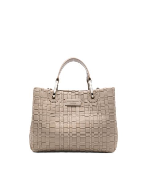 EMPORIO ARMANI woven top handle tote bag