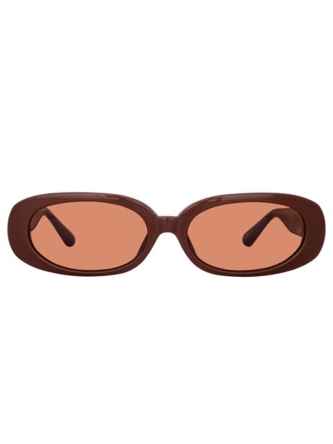 CARA OVAL SUNGLASSES IN BROWN