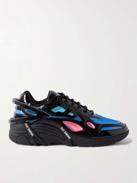 Raf Simons Cylon-21 Rubber-Trimmed Leather and Mesh Sneakers