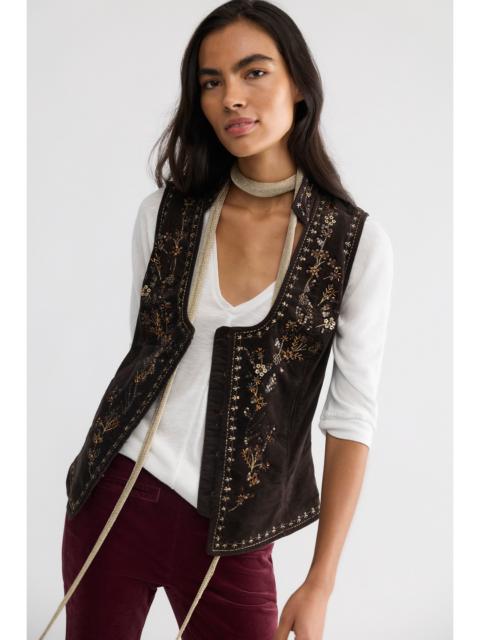 FREE PEOPLE Veritas Embellished Velvet Vest