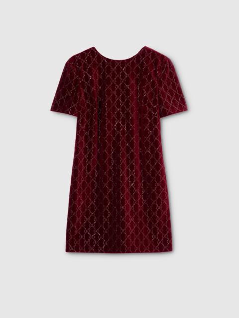GUCCI Embroidered cotton velvet dress