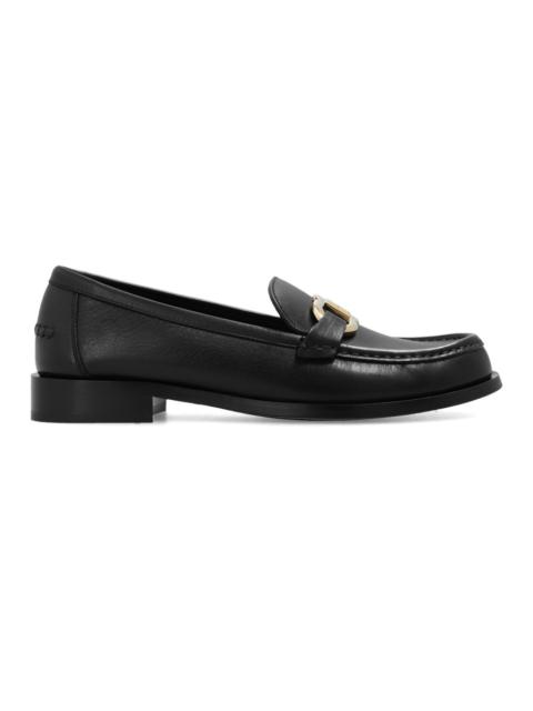 Ofelia embellished glossed-leather loafers