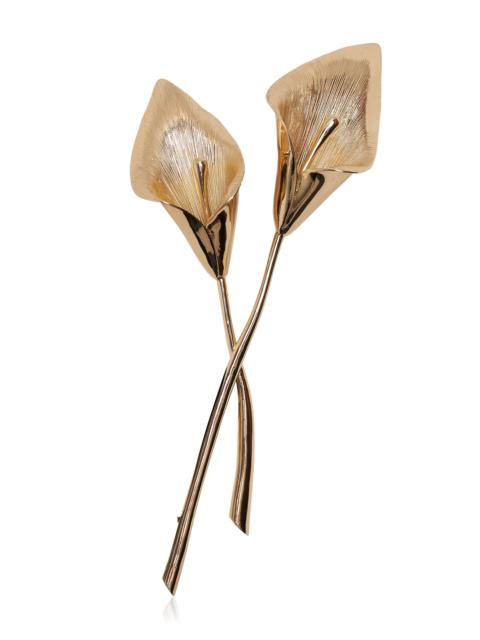 CAROLINA HERRERA Double Calla Lily Brooch gold