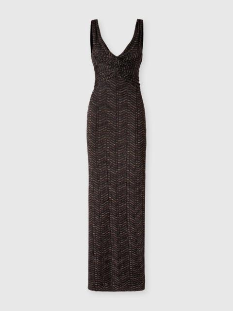 Missoni Long dress in lamé viscose with Greek key motif