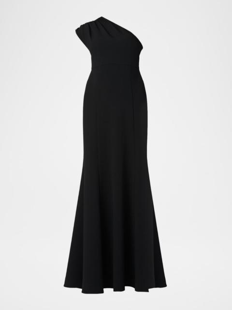Shoshanna McKenna One-Shoulder Crepe Gown