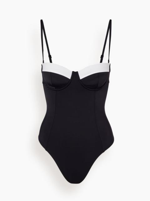 STAUD Maeve One Piece in Black/White