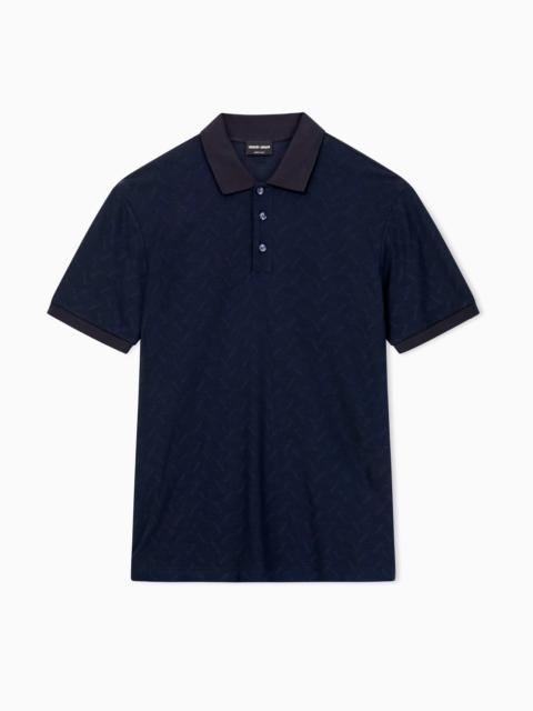 GIORGIO ARMANI ASV JACQUARD VISCOSE POLO SHIRT