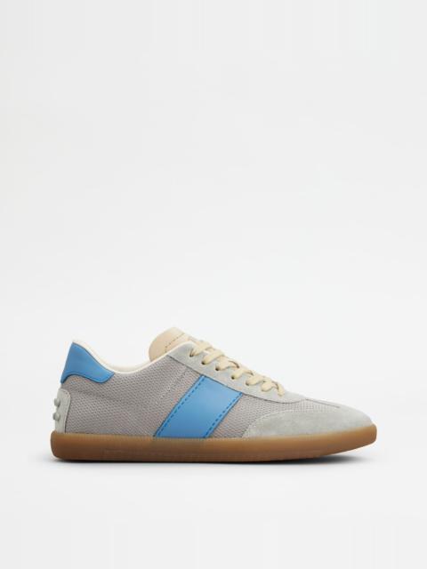 Tod's TOD'S TABS SNEAKERS IN SUEDE AND TECHNICAL FABRIC - GREY, LIGHT BLUE