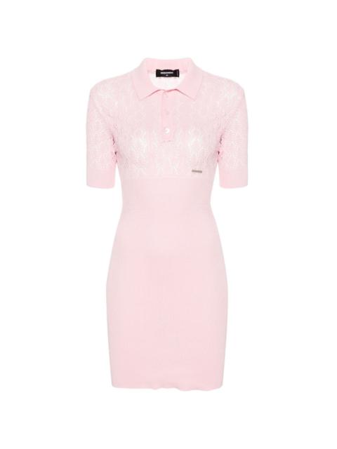 DSQUARED2 open-knit polo-collar dress