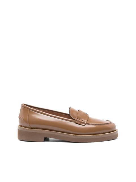 AQUAZZURA Aqua leather loafers