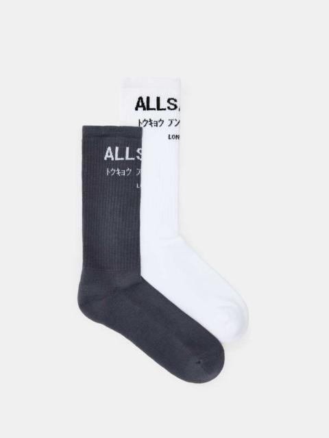 ALLSAINTS UNDERGROUND LOGO SOCKS 2 PACK