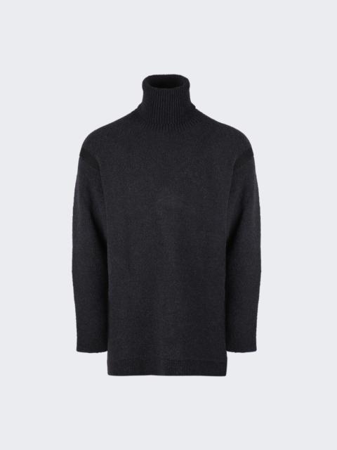 Off-White Micro Bouclé Knit Turtleneck Black BLACK