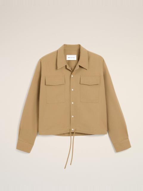 AMI Paris BEIGE COTTON AND LINEN SHIRT