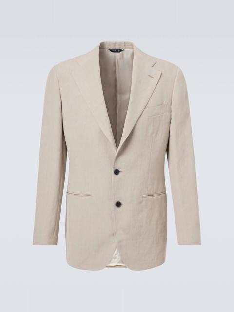 SAMAN AMEL Single-breasted linen suit jacket