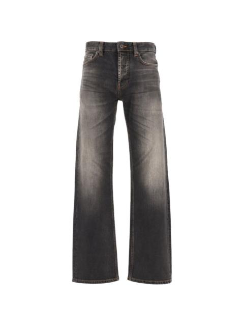 EMPORIO ARMANI straight-leg five-pocket denim jeans with a faded effect