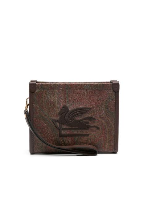 Pegaso-motif makeup bag