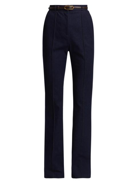 VERONICA BEARD Women's Gracie Stretch-Denim Belted Pants - Midnight Wash