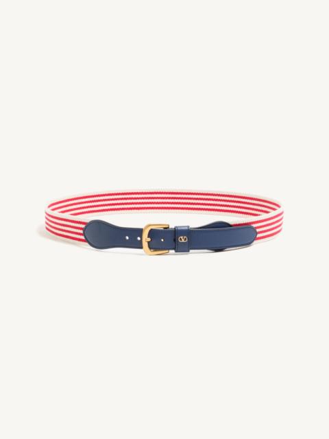 Valentino VLOGO SIGNATURE BELT IN RIBBON AND CALFSKIN 35 MM