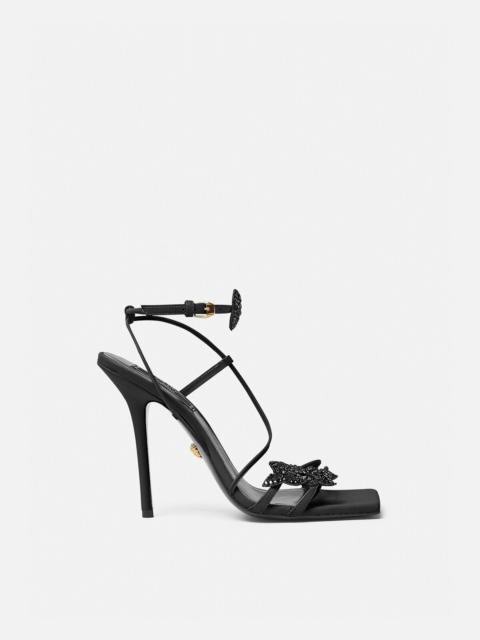 VERSACE Crystal Butterflies Satin Sandals