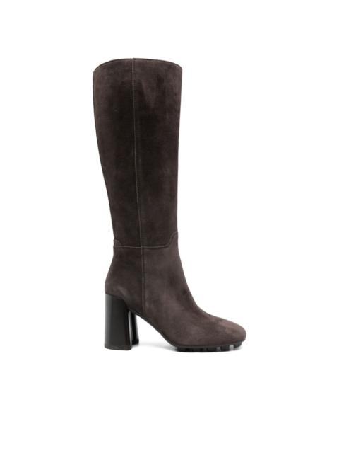 HOGAN 90mm suede block-heel knee-high boots