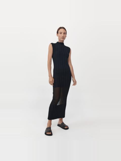 ST. AGNI Fine Pleat Knit Dress - Black