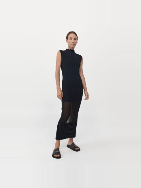 Fine Pleat Knit Dress - Black