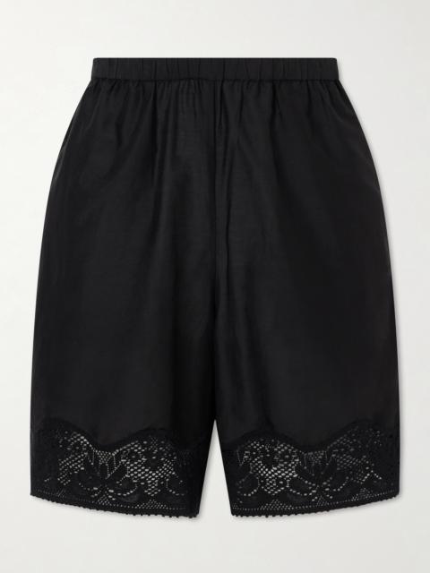 ALIX OF BOHEMIA Tillie Prima Cotton And Silk Blend Straight-leg Shorts