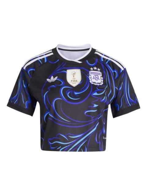 adidas (WMNS) adidas Argentina 26 Away Cropped Jersey 'Black Lucid Blue Blue Burst' KE5984