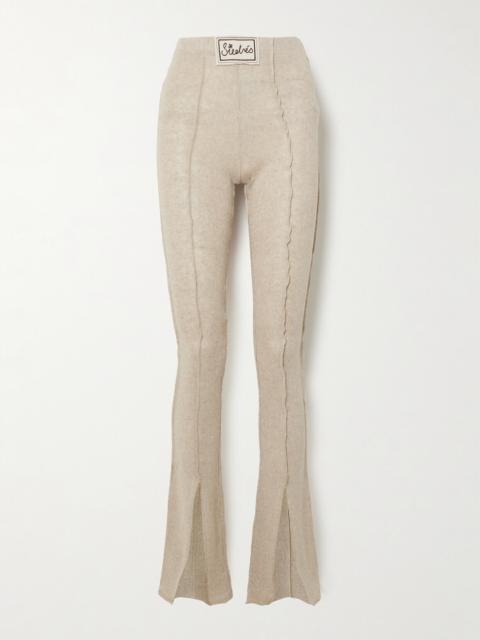 SIEDRÉS Mult Appliquéd Linen-blend Flared Pants