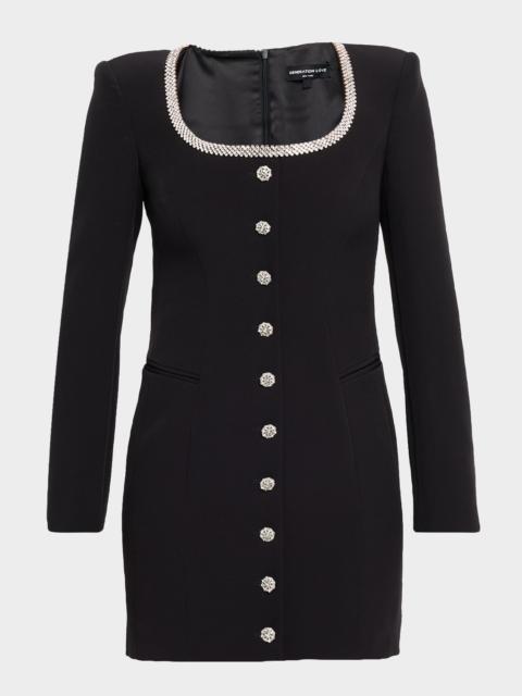 GENERATION LOVE Payton Crepe Crystal-Embellished Mini Dress