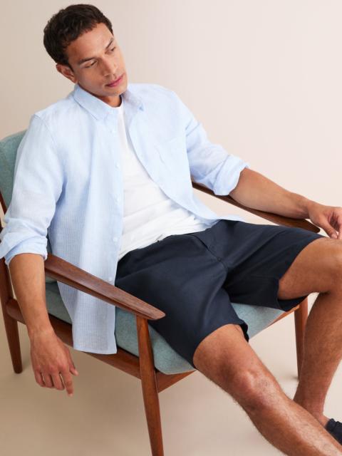 Derek Rose Men's Shorts Sydney 2 Linen Navy