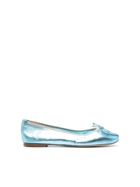 CASADEI metallic leather ballerina shoes