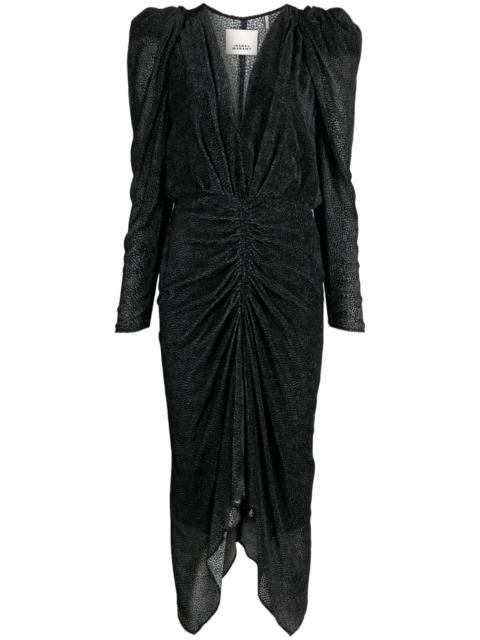 Isabel Marant Black Maray Flocked Chiffon Dress